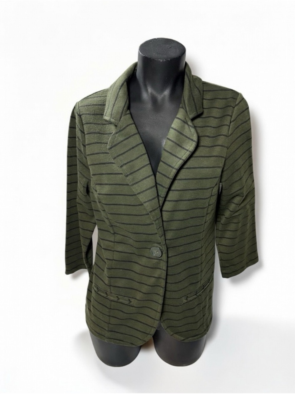 Milano Olive Green Striped Blazer